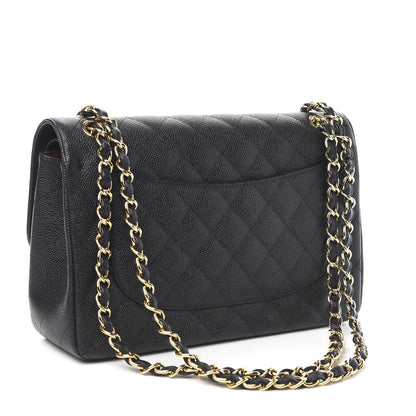 Chanel Caviar Quilted Jumbo Double Flap Black 3 of 12