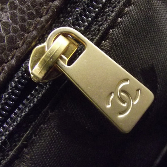 Caviar Quilted Shopping Tote Brown