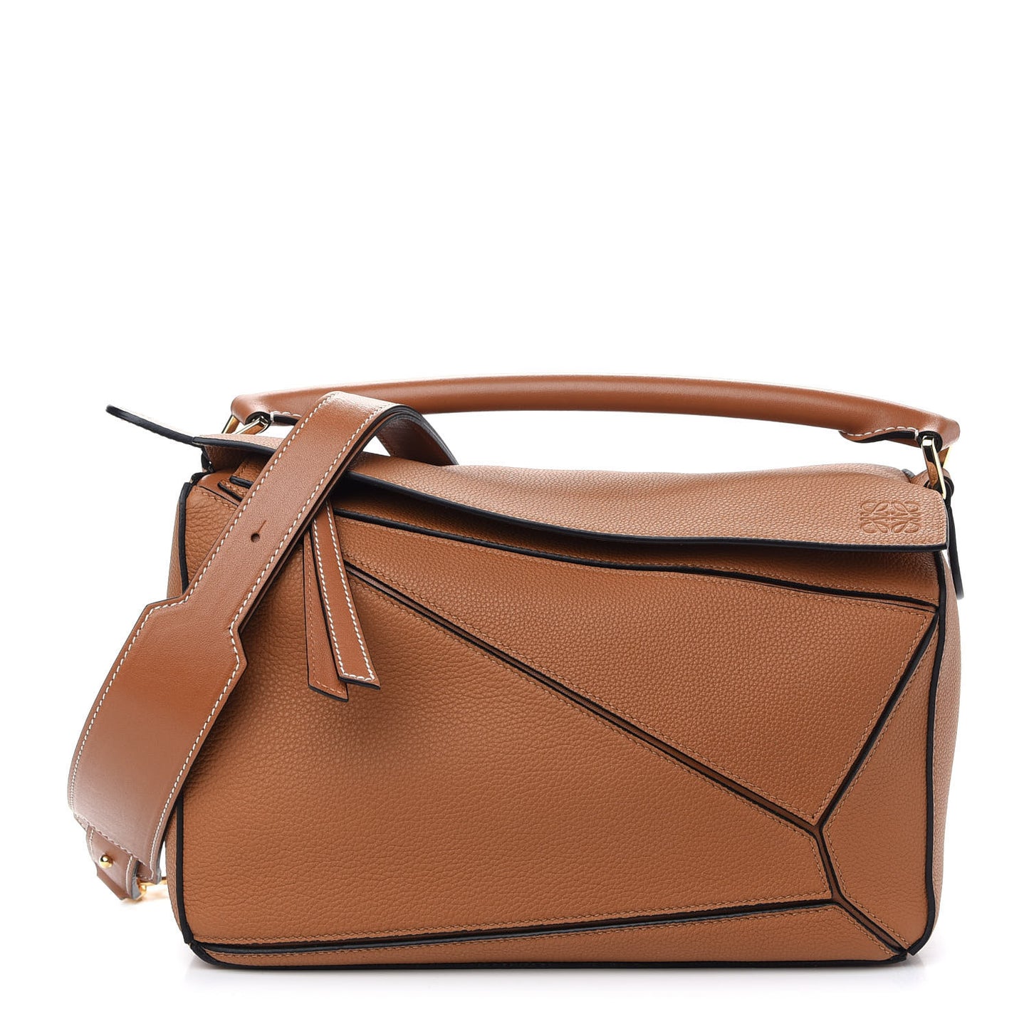 Calfskin Medium Puzzle Bag Light Caramel