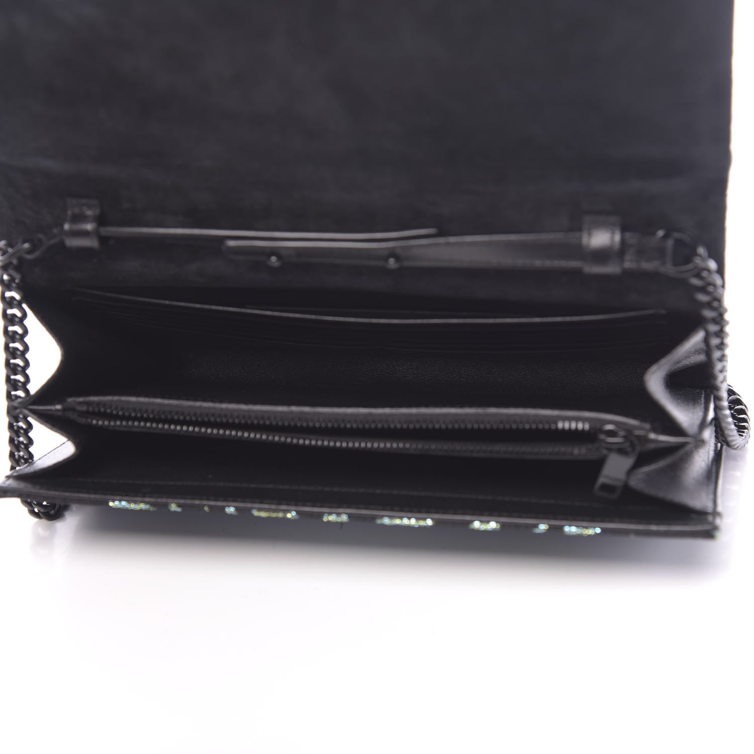 Saint Laurent Tiger Burnout Monogram Chain Wallet Multicolor 5 of 10