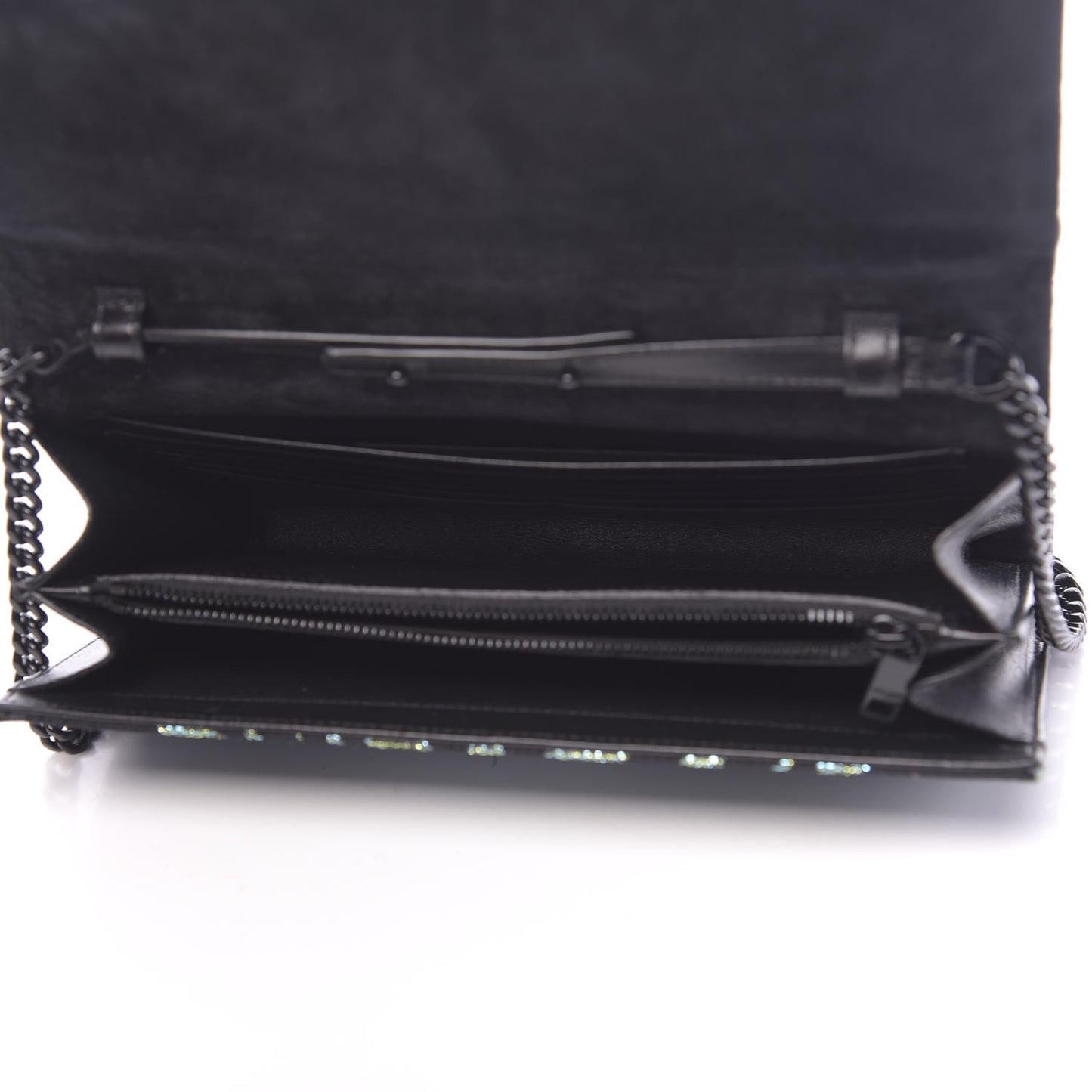 Tiger Burnout Monogram Chain Wallet Multicolor