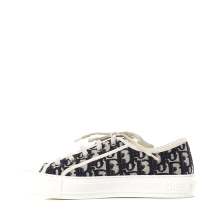 Christian Dior Canvas Oblique Walk'N'Dior Low Top Sneakers 40.5 Deep Blue 1 of 11