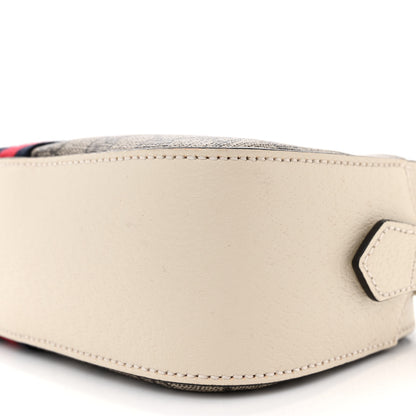 Gucci GG Supreme Monogram Textured Calfskin Web Small Ophidia Camera Bag Beige Ebony Mystic White 10 of 14