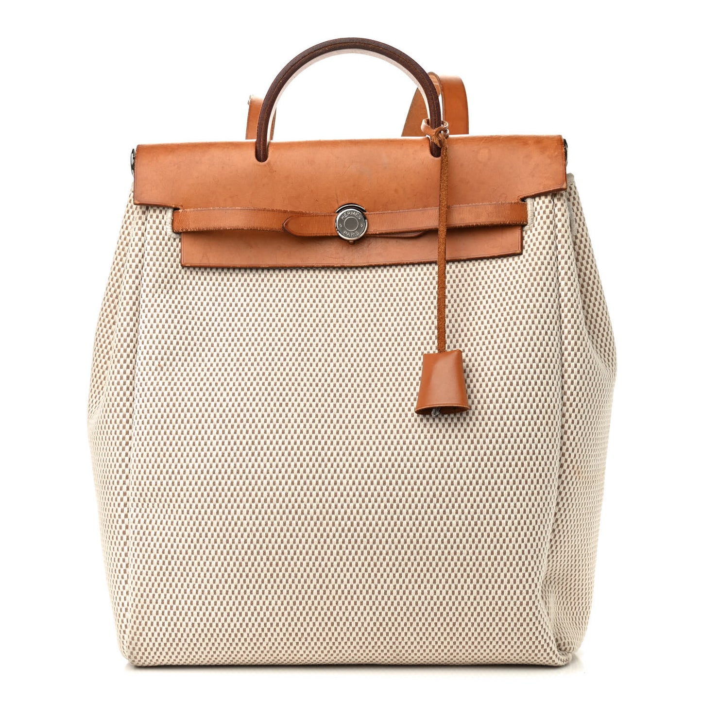 Toile Vache Calfskin Herbag 30 PM Backpack Natural