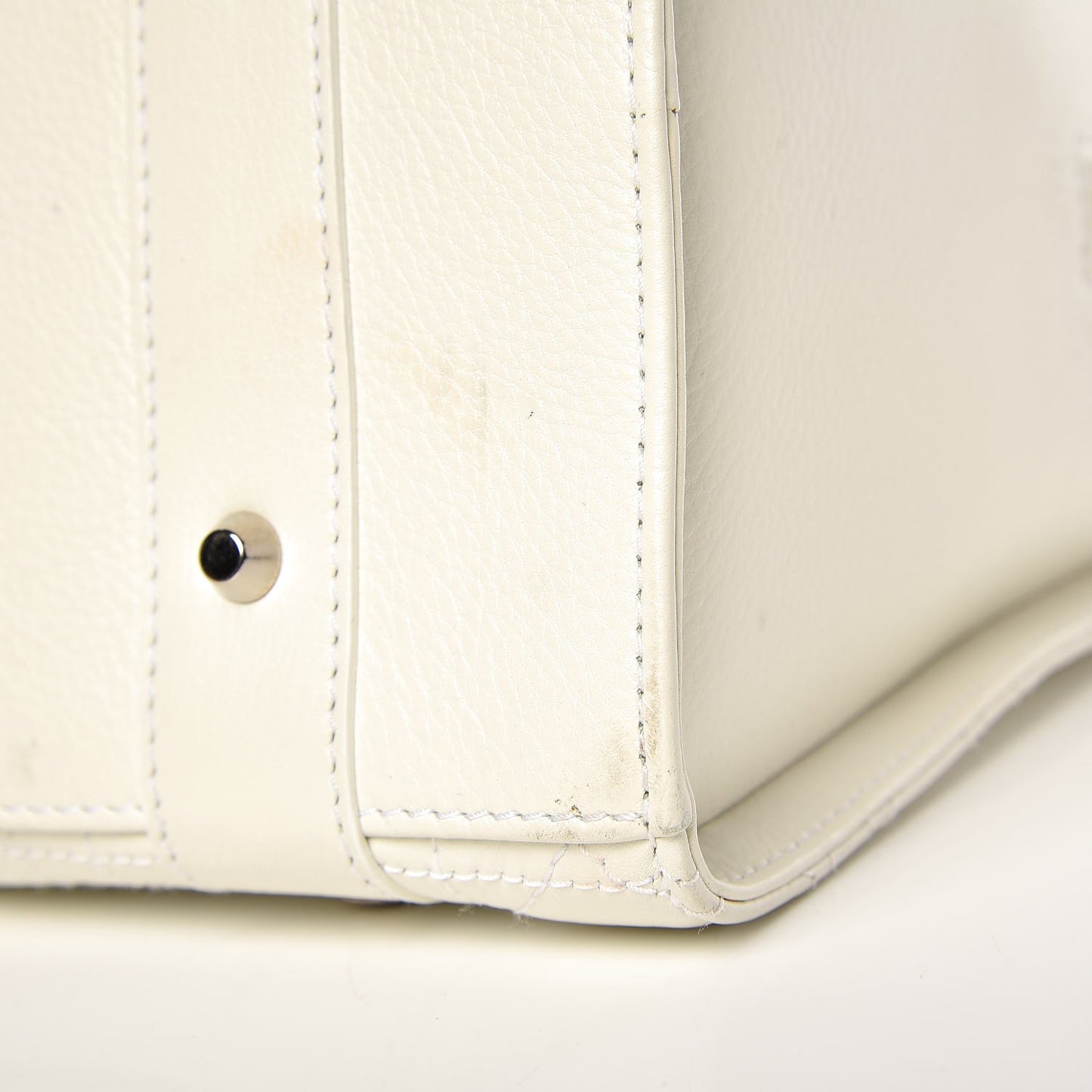 Calfskin Cannage Stitched Large East West Lady Dior White