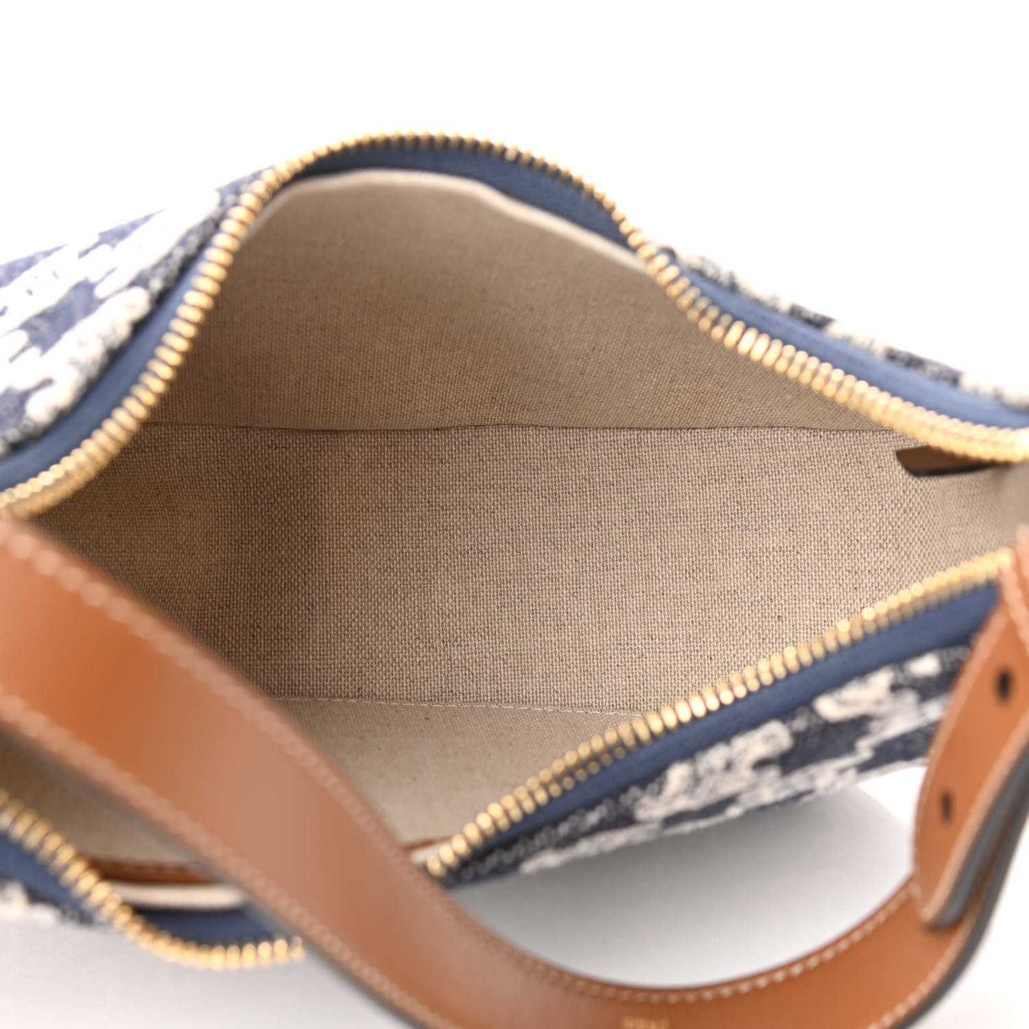 Celine Canvas Calfskin Ava Triomphe Shoulder Bag Blue 5 of 11