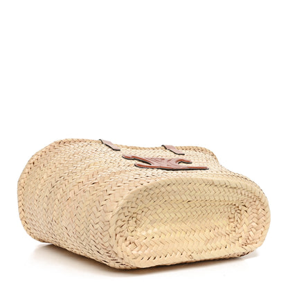 Celine Raffia Calfskin Triomphe Medium Panier Tan 4 of 9