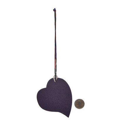 Hermes Togo Epsom Petit H Heart Bag Charm Rubis Iris 2 of 4