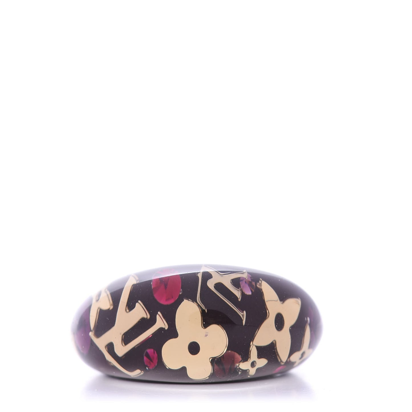 Resin Swarovski Crystal Inclusion Ring L Amarante