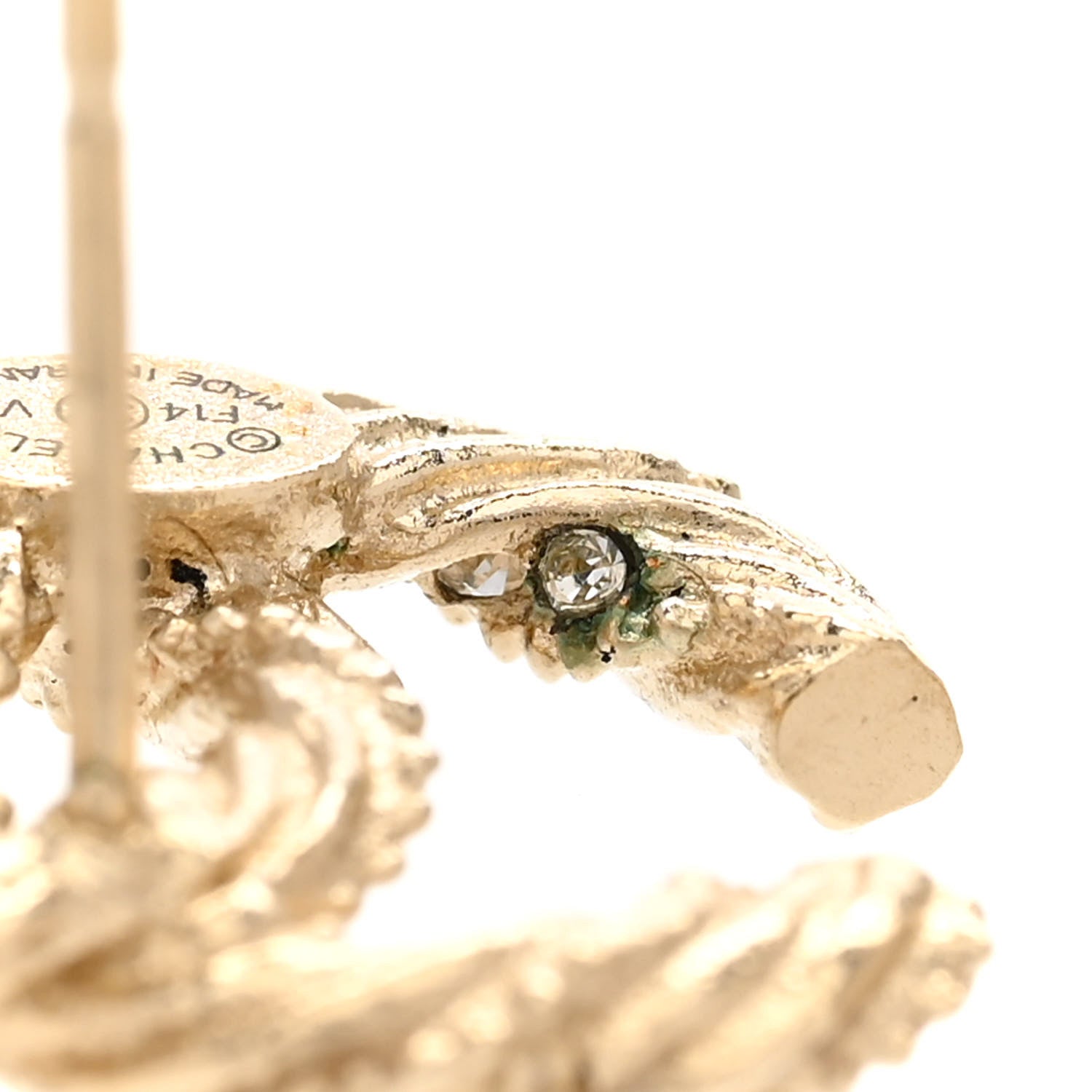 Chanel Crystal Twisted CC Earrings Gold 4 of 6