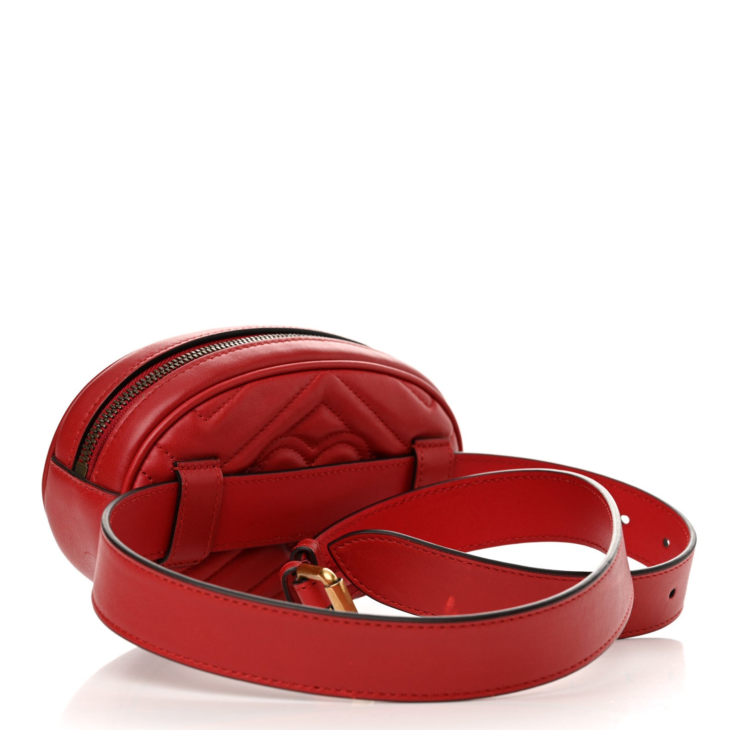 Calfskin Matelasse GG Marmont Belt Bag 85 34 Hibiscus Red