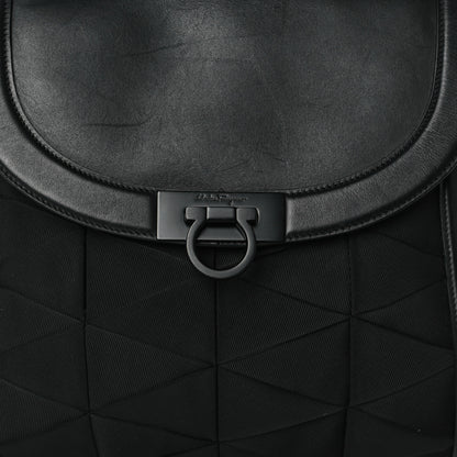 Salvatore Ferragamo Calfskin Nylon Suzanna Gancini Satchel Black 7 of 9