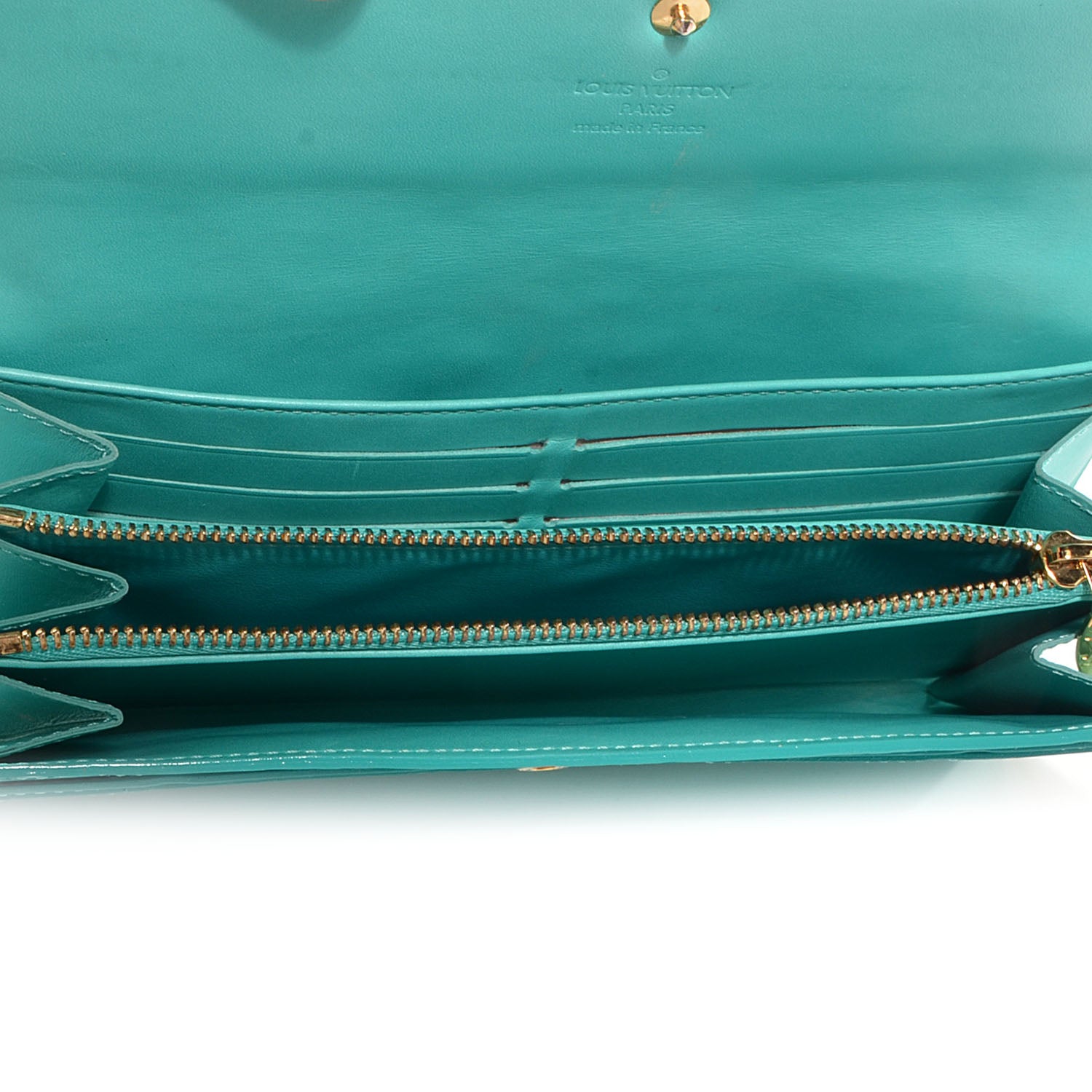 Louis Vuitton Vernis Sarah Wallet Blue Lagon 8 of 8
