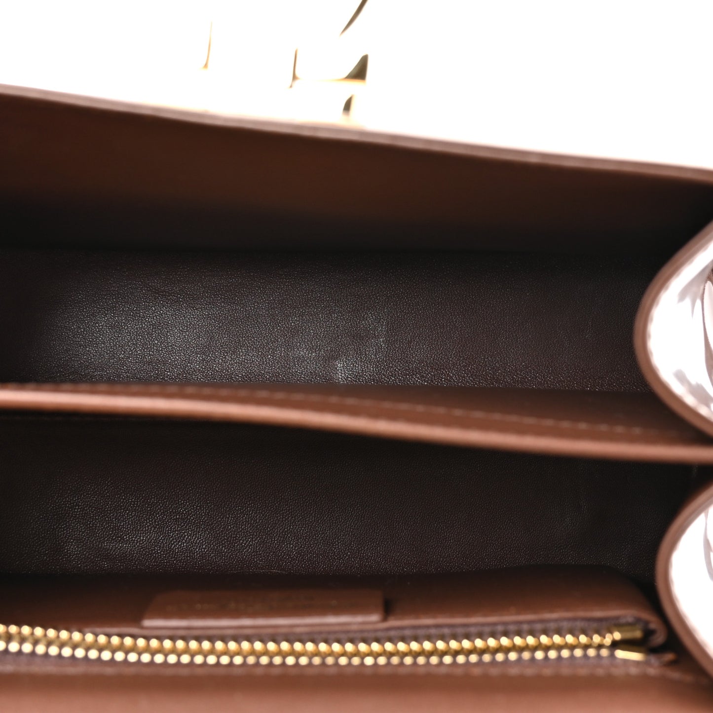 Brushed Off Calfskin Mini Iconic Top Handle Bag  Cocoa Brown