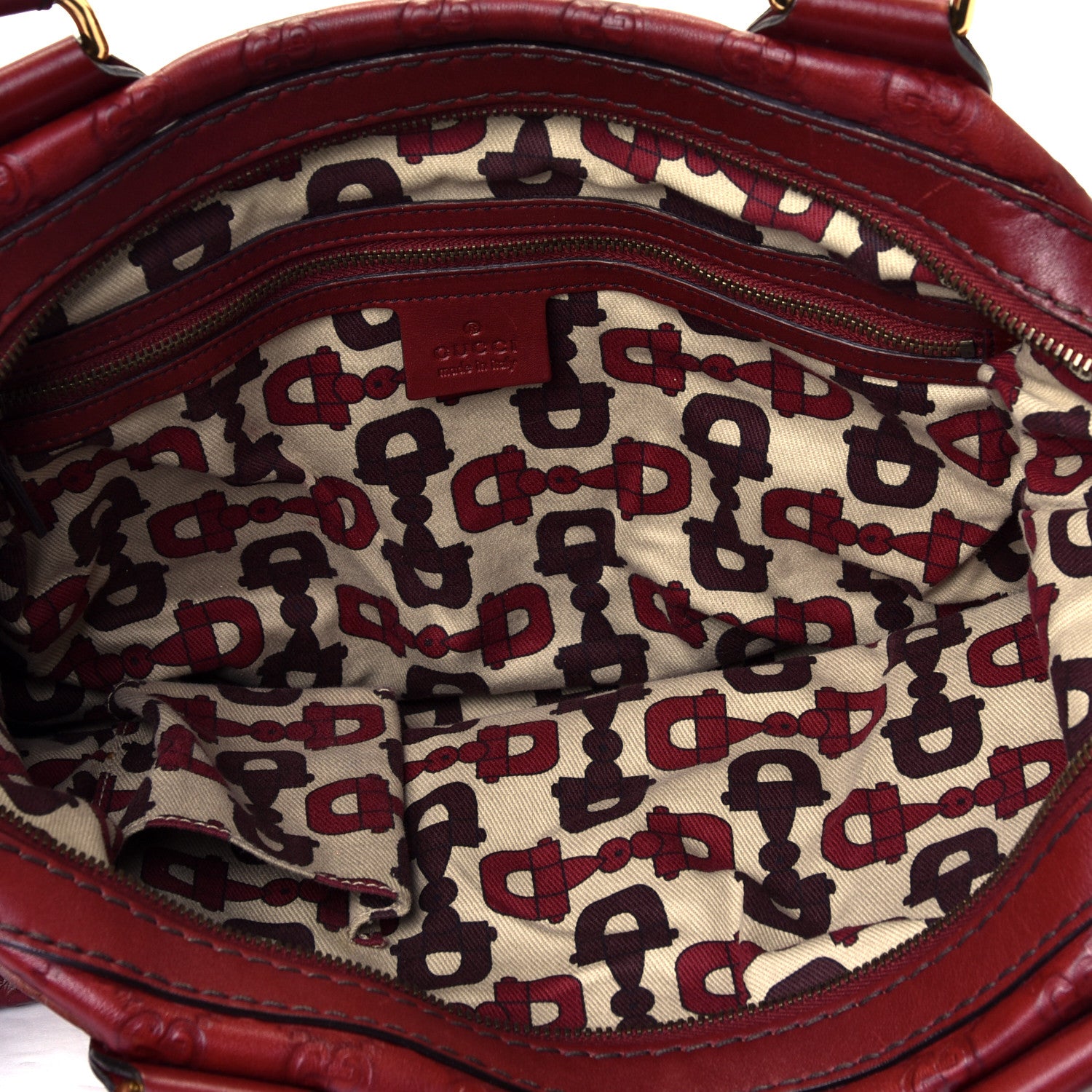 Gucci Guccissima Small Babouska Tote Burgundy 4 of 7