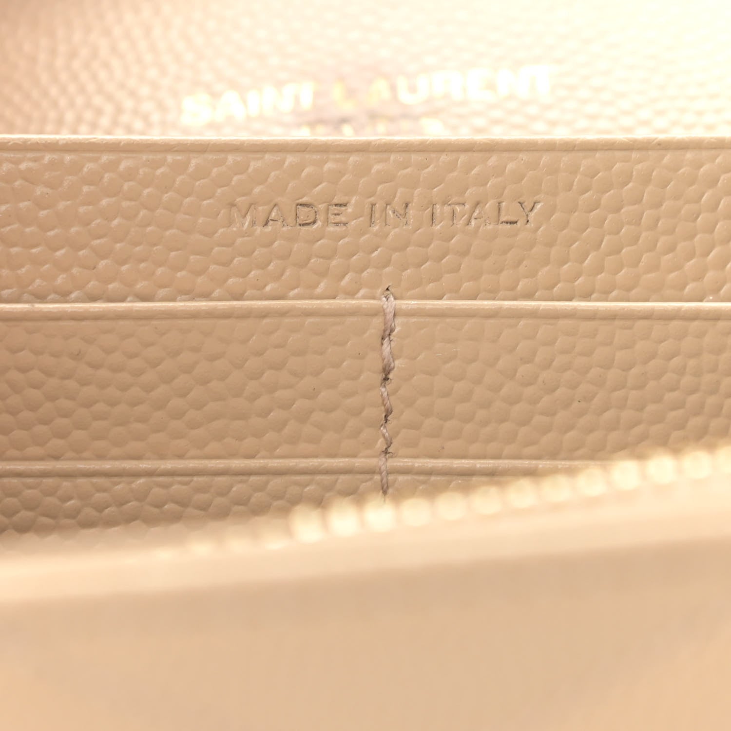 Saint Laurent Grain De Poudre Matelasse Chevron Monogram Chain Wallet Nude Powder 7 of 10