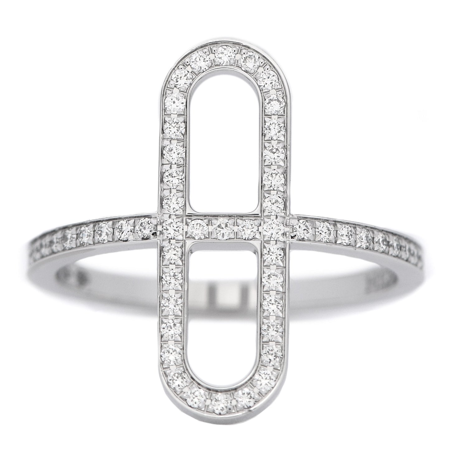 18K White Gold Diamond Ever Chaine d'Ancre Ring 53 6.25
