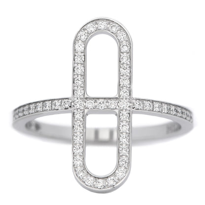 Hermes 18K White Gold Diamond Ever Chaine d'Ancre Ring 53 6.25 1 of 7