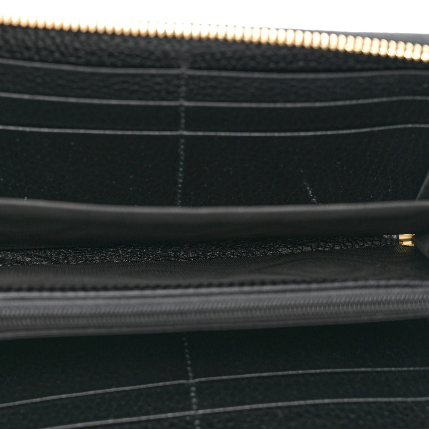 Dollar Calfskin GG Supreme Monogram GG Marmont Zip Around Wallet Black Beige Ebony