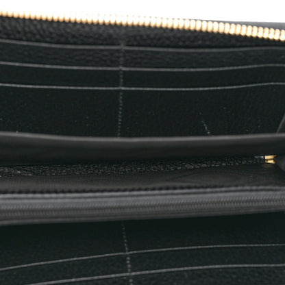 Gucci Dollar Calfskin GG Supreme Monogram GG Marmont Zip Around Wallet Black Beige Ebony 5 of 7