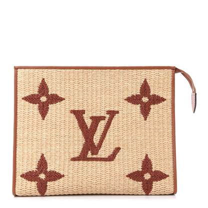 Louis Vuitton Raffia Monogram Giant Toiletry Pouch 26 Tan 1 of 8
