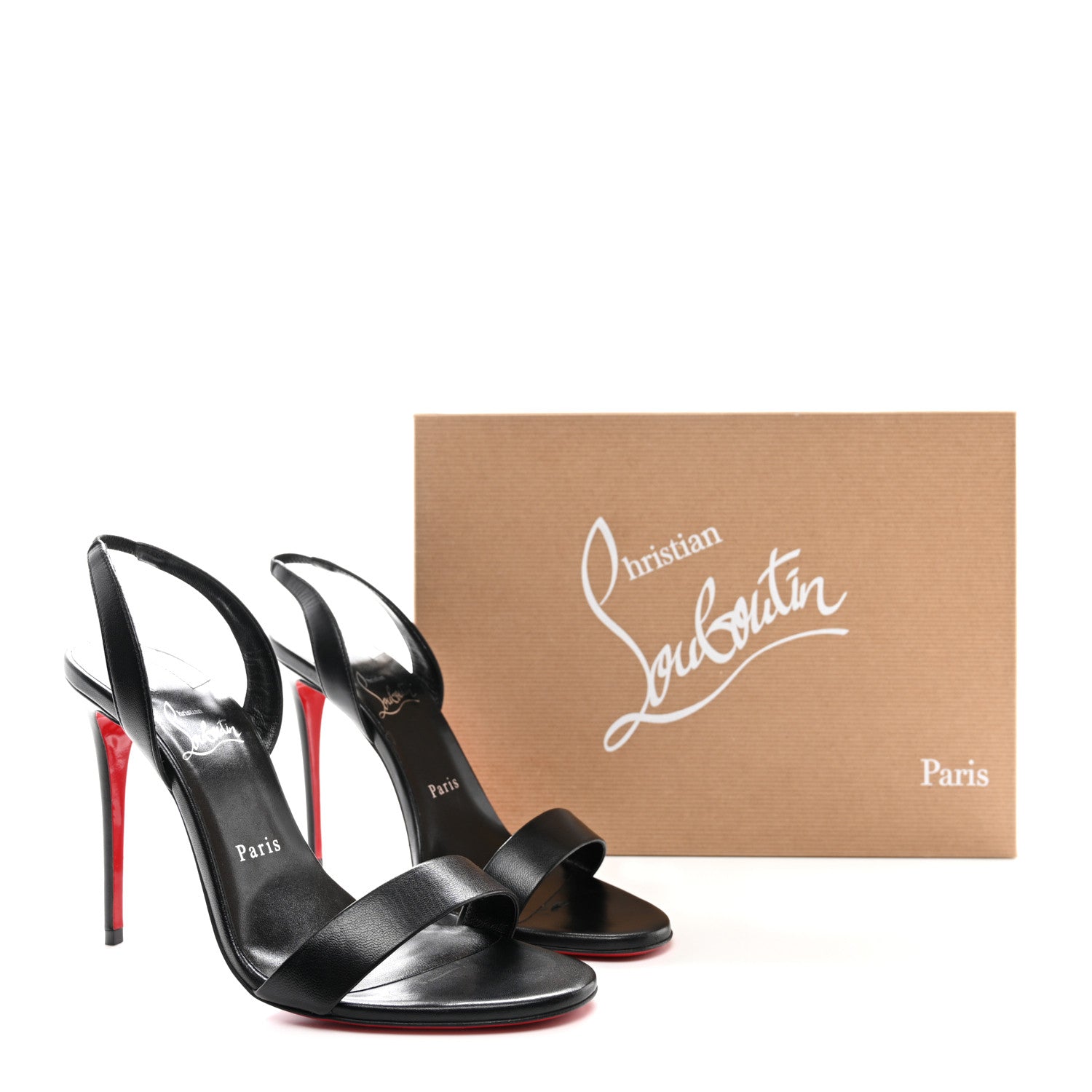 Christian Louboutin Kid O Marylin 100 Slingback Sandal Heels 38.5 Black 11 of 11