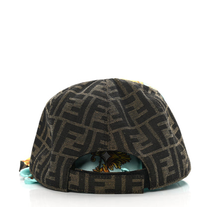 Fendi X VERSACE Silk FF Baroque Fendace Foulard Cap 59 Gold 7 of 11