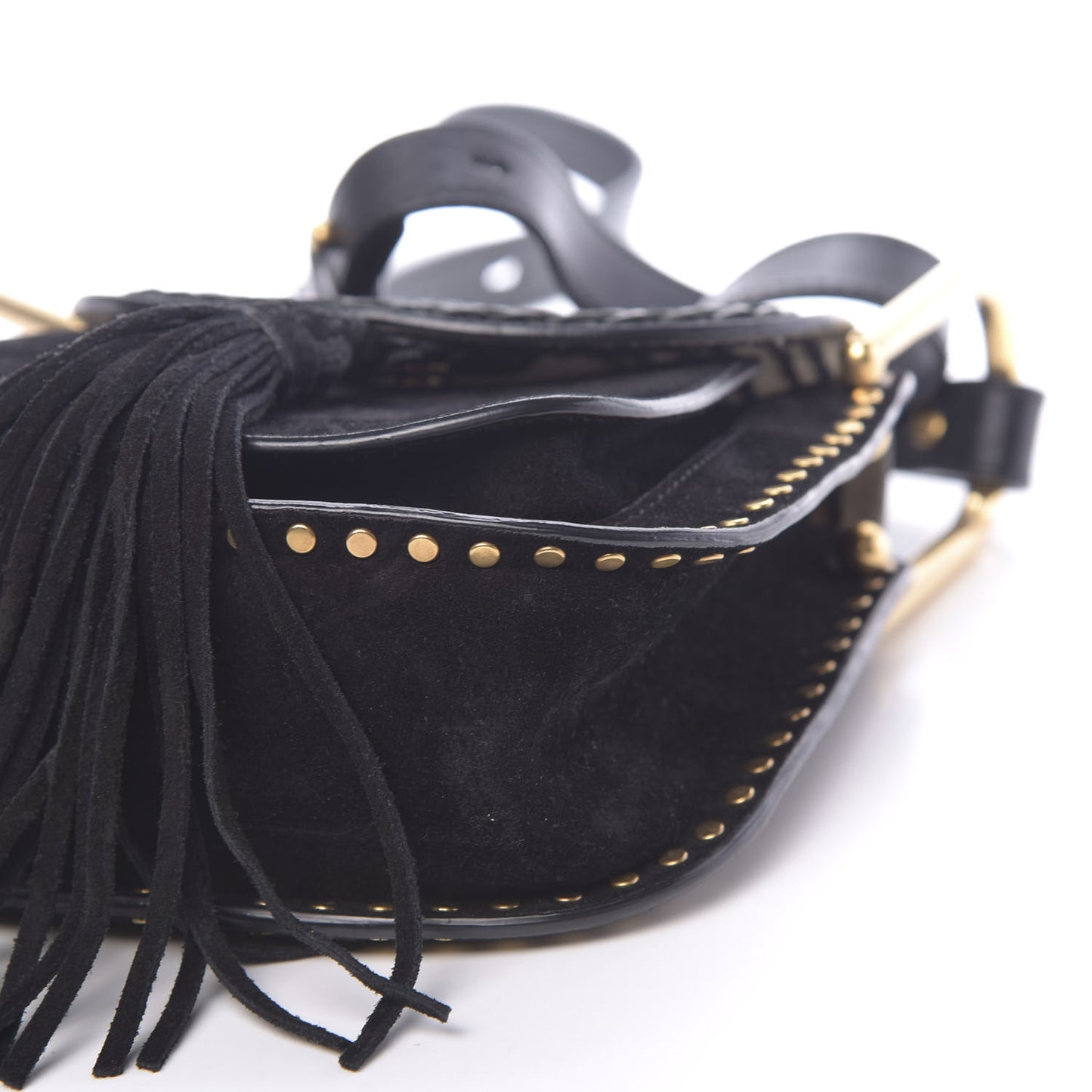 Suede Calfskin Braided Mini Hudson Shoulder Bag Black