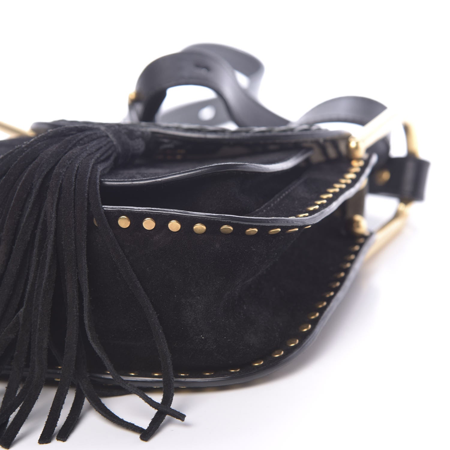 Chloe Suede Calfskin Braided Mini Hudson Shoulder Bag Black 10 of 10