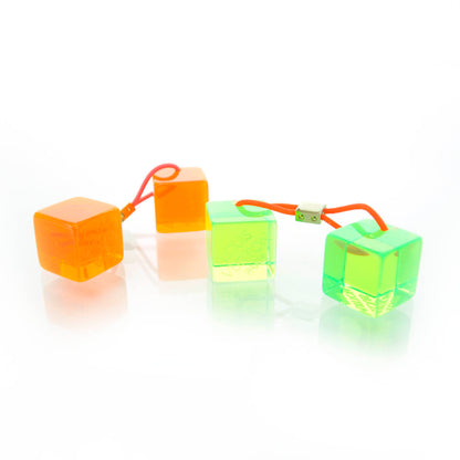 Louis Vuitton Resin Fluo Robert Wilson Hair Cubes Green Orange 3 of 7