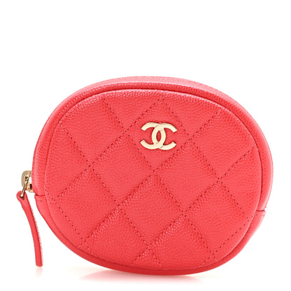 Chanel Caviar Quilted Zip Around Classic Coin Purse Red 1 of 7