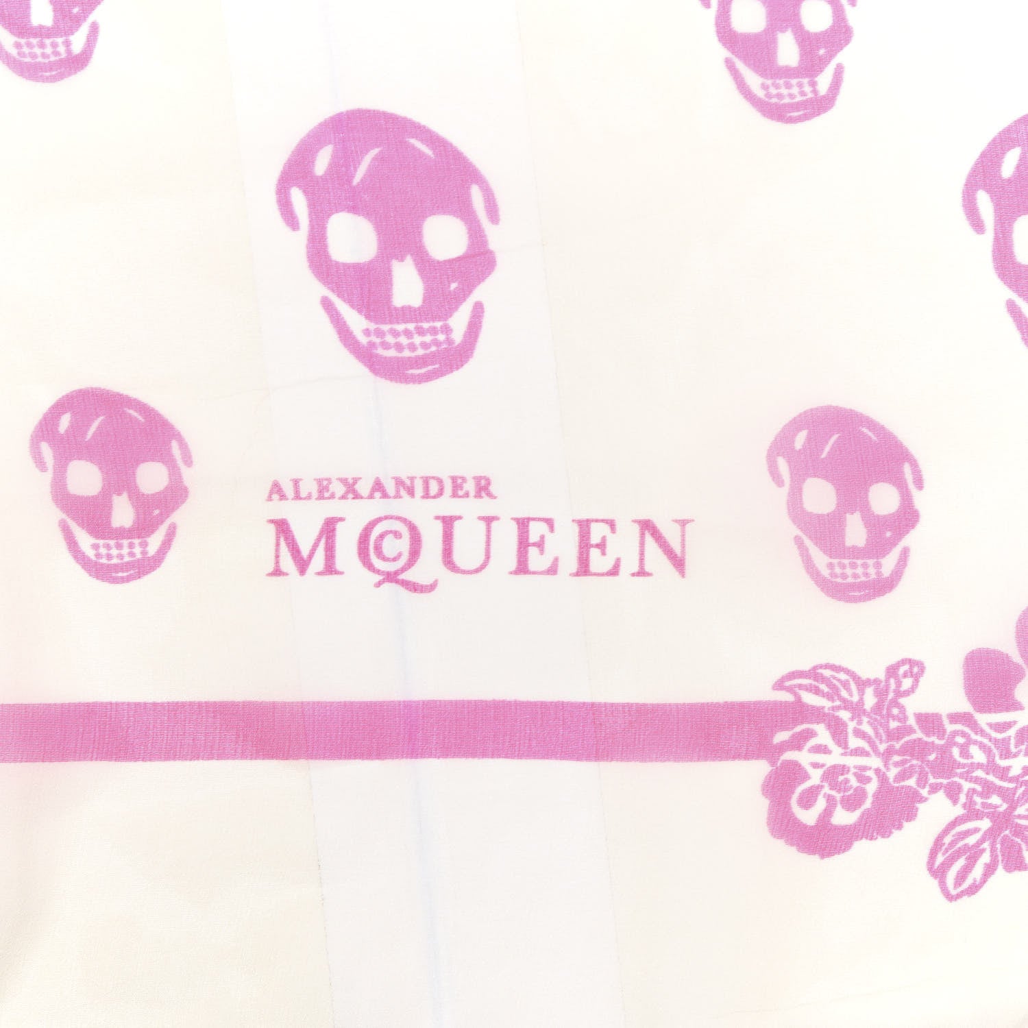 Alexander McQueen Silk Chiffon Skull Scarf Pink 3 of 3