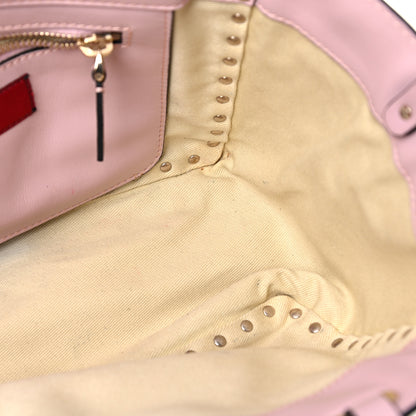Valentino Garavani Vitello Small Rockstud Tote Water Rose 12 of 13
