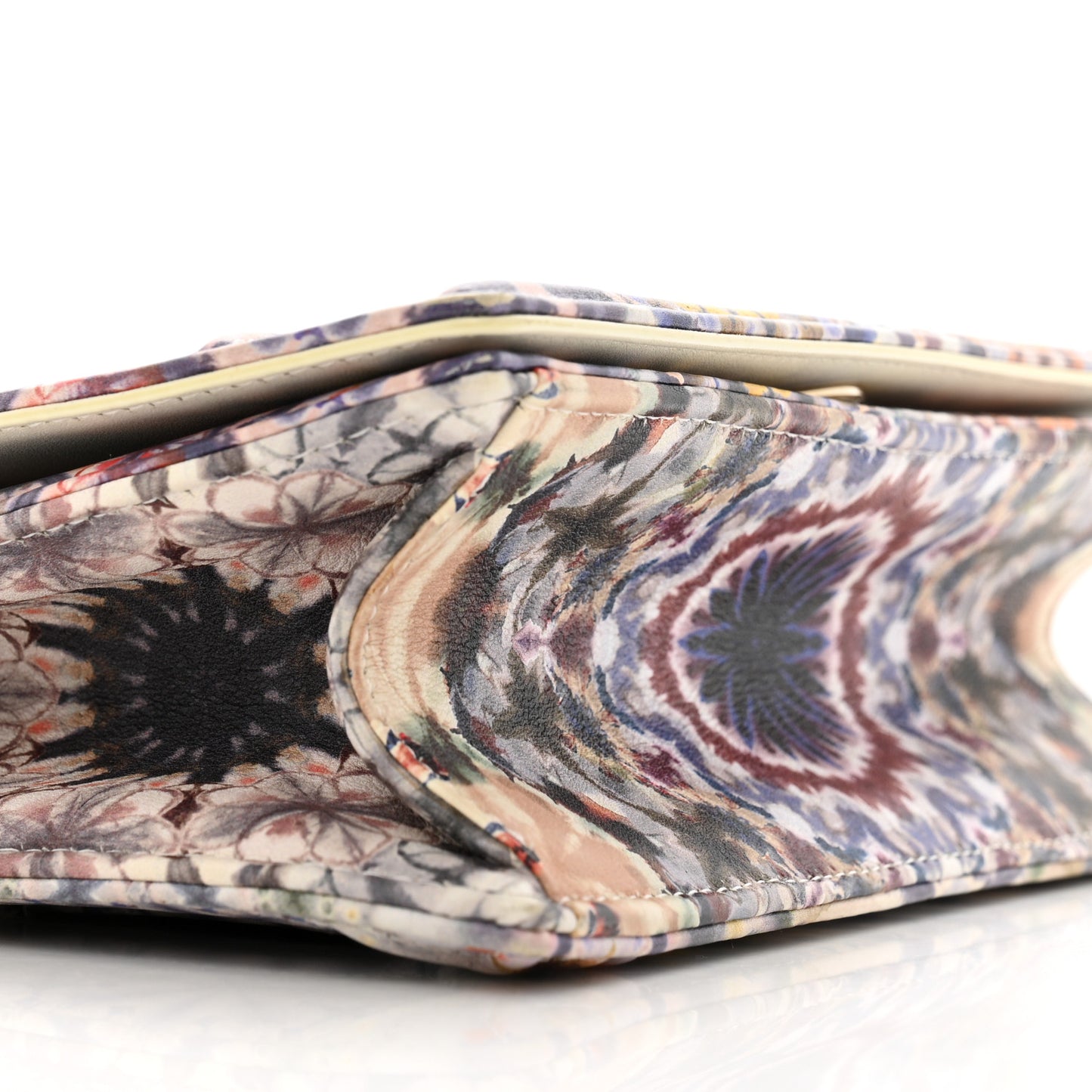 Calfskin Printed Small KaleiDiorscopic Diorama Flap Bag Latte Multicolor