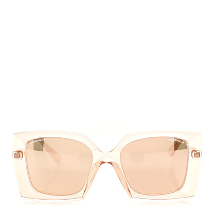 Chanel 18K Pink Gold Mirror Square Sunglasses 6051 Rose 2 of 8