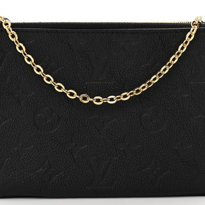 Louis Vuitton Empreinte Double Zip Pochette Black 9 of 11