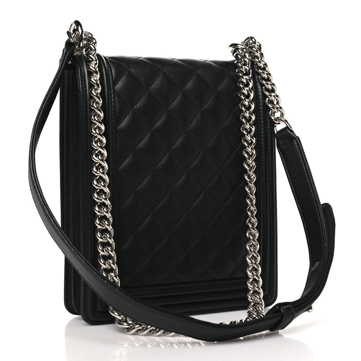Chanel Calfskin Quilted North South Boy Flap Black 3 of 10