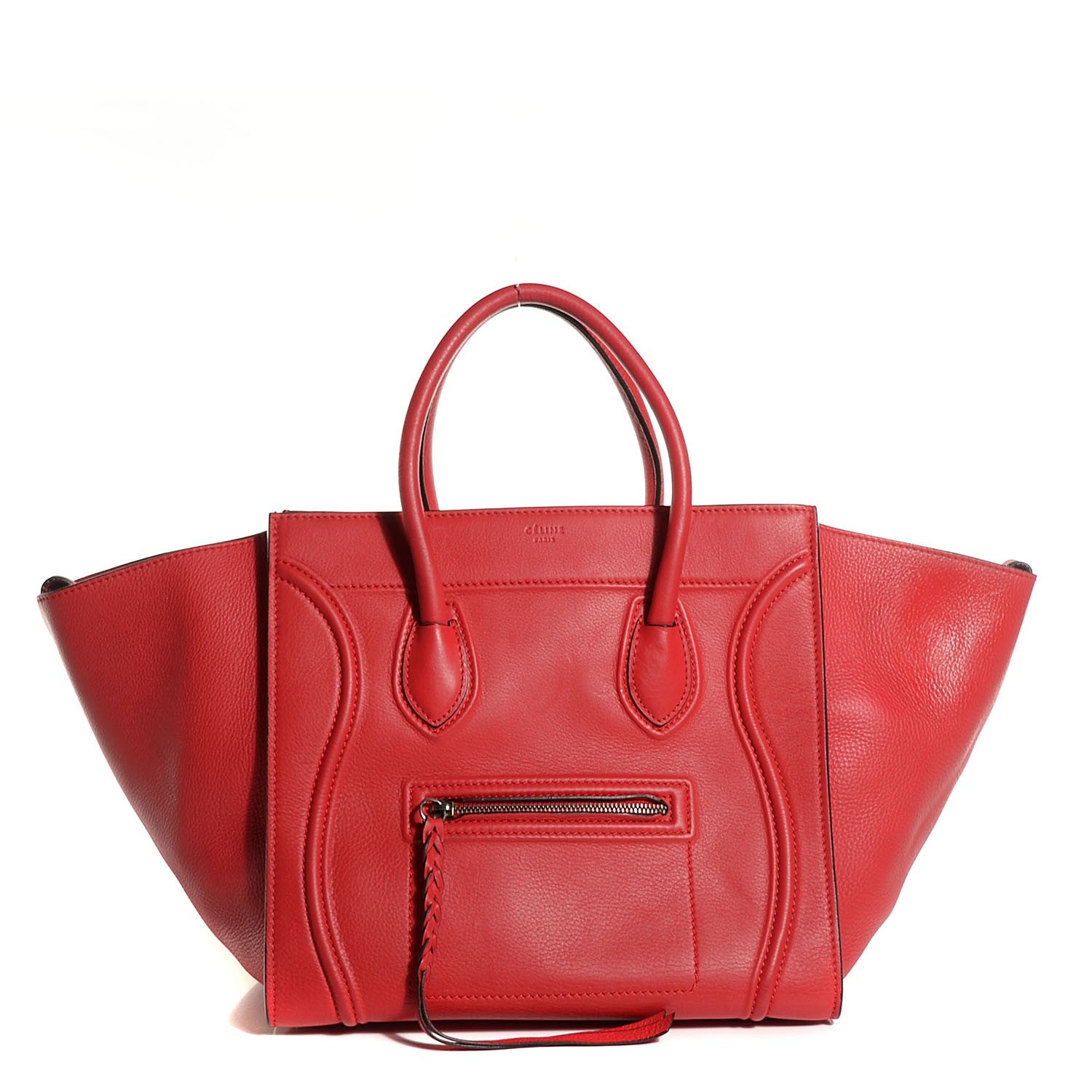 Celine Supple Calfskin Medium Phantom Luggage Vermillion 1 of 9