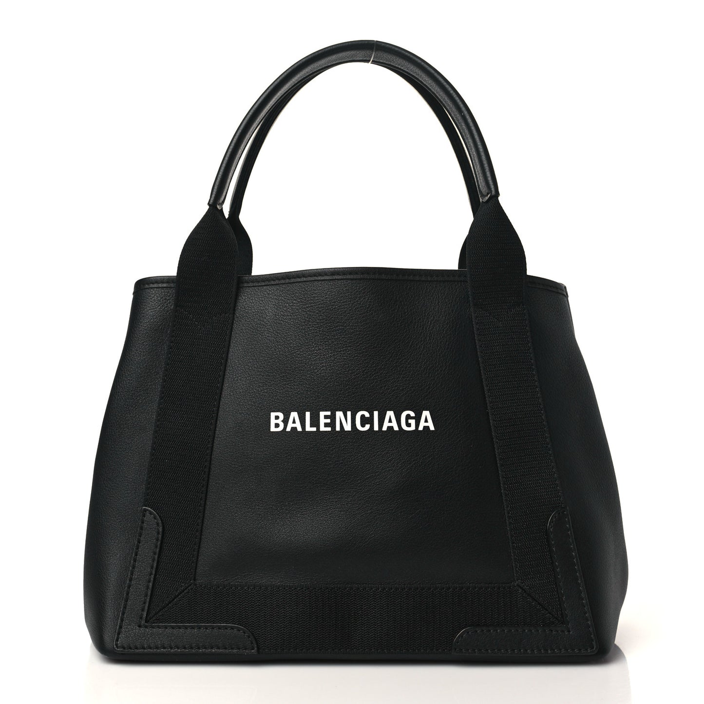 Calfskin S Navy Cabas Black