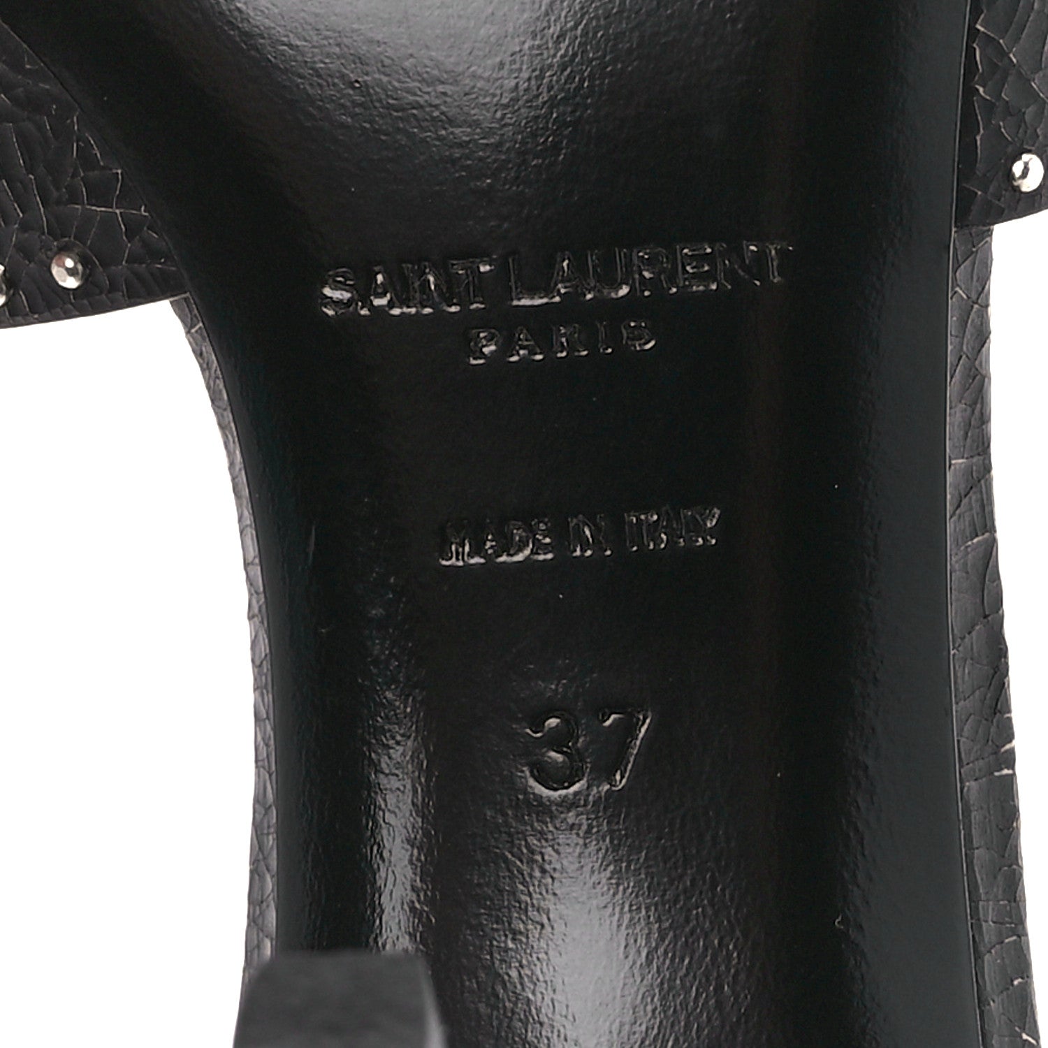 Saint Laurent Smart Crack Studded Tribute Slide 85 Mules 37 Black 7 of 9