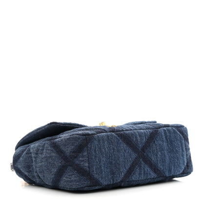 Chanel Denim Quilted Medium Chanel 19 Flap Blue 4 of 12
