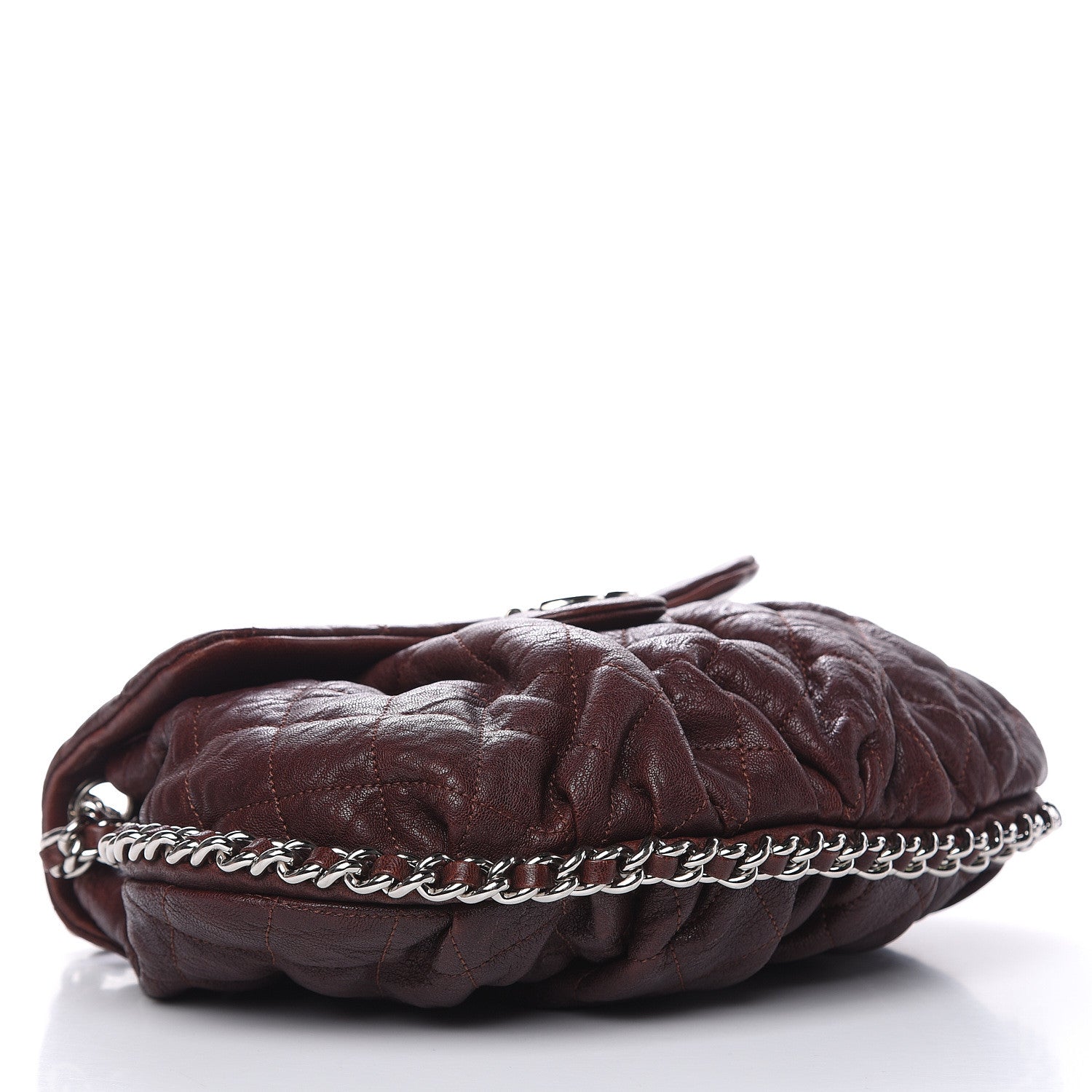 Chanel Washed Lambskin Quilted Medium Chain Around Messenger Dark Brown 4 of 12