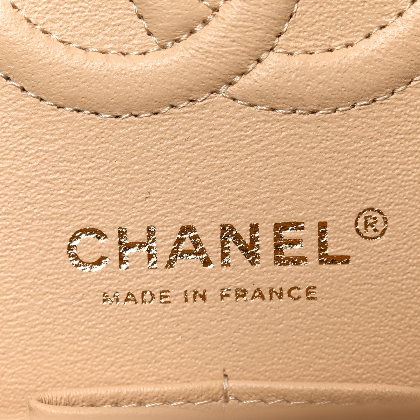 Caviar Quilted Small Double Flap Beige