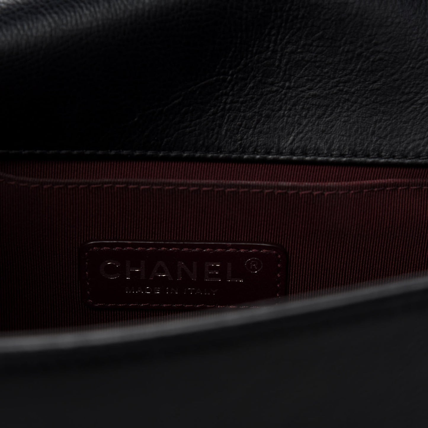 Calfskin Double Stitch Medium Boy Flap Black