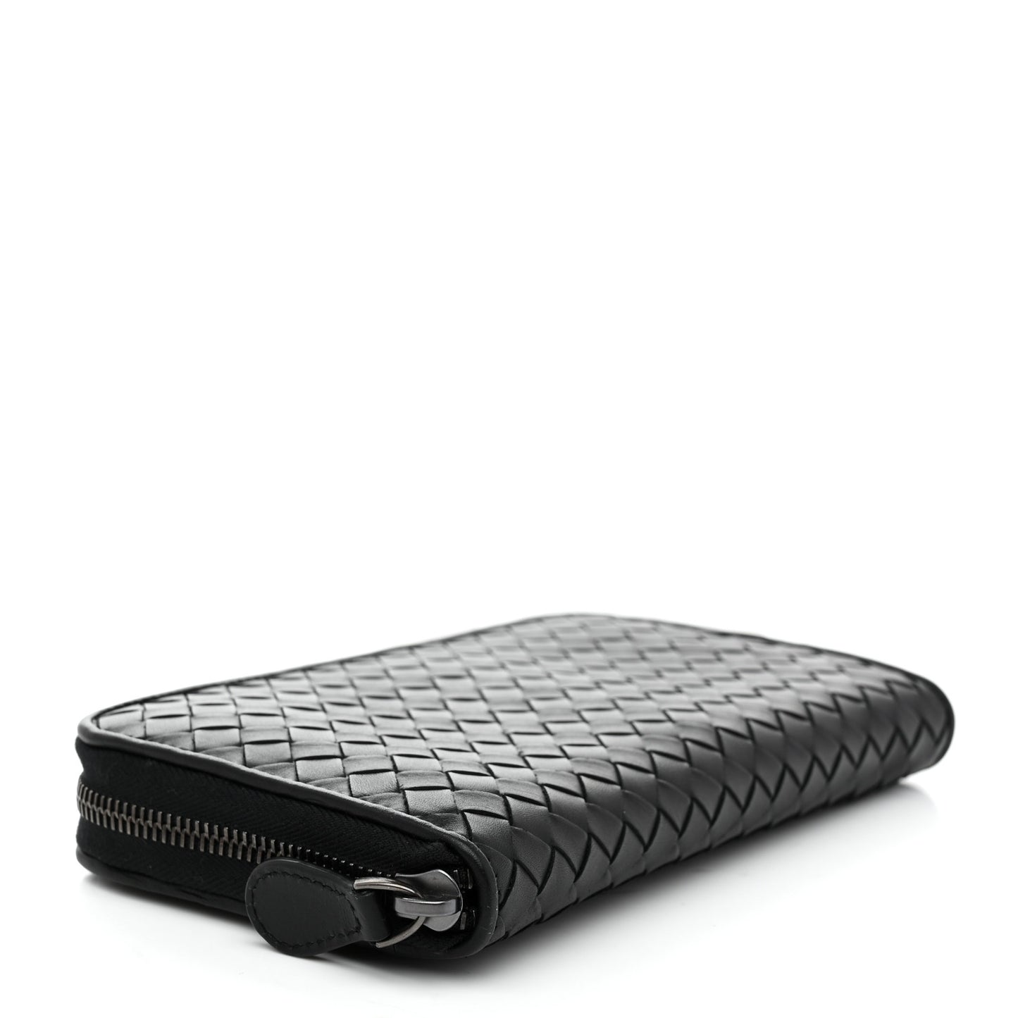 Nappa Intrecciato Zip Around Wallet Black