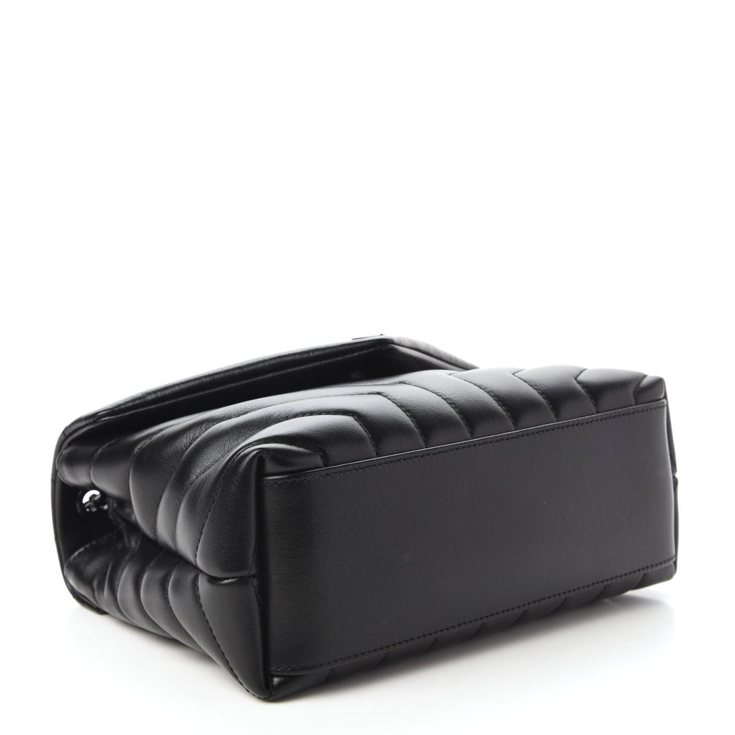 Calfskin Y Quilted Monogram Small Loulou Chain Satchel Black