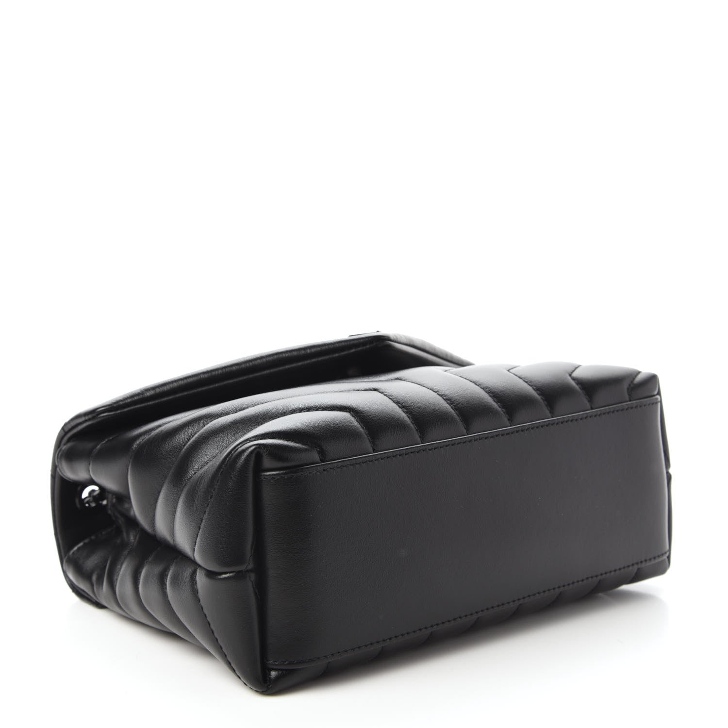 Saint Laurent Calfskin Y Quilted Monogram Small Loulou Chain Satchel Black 4 of 9