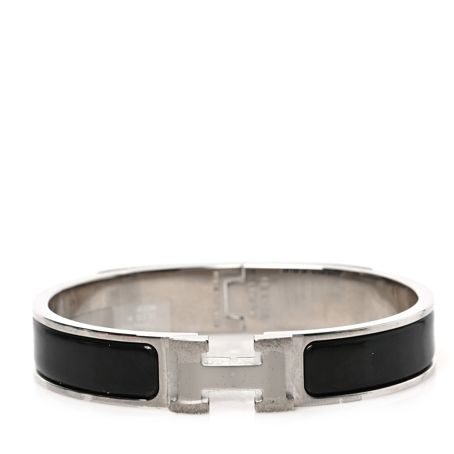 Enamel Narrow Clic Clac H Bracelet GM Black