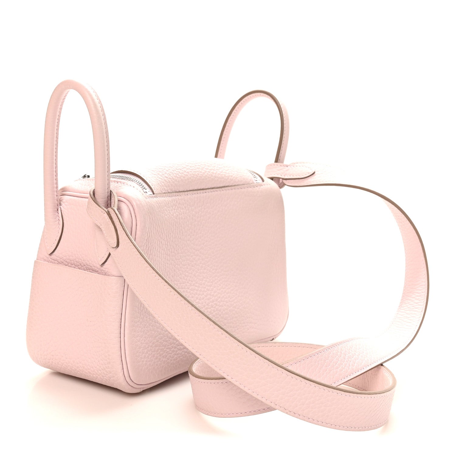Hermes Taurillon Clemence Verso Mini Lindy 20 Mauve Pale Mushroom 3 of 12