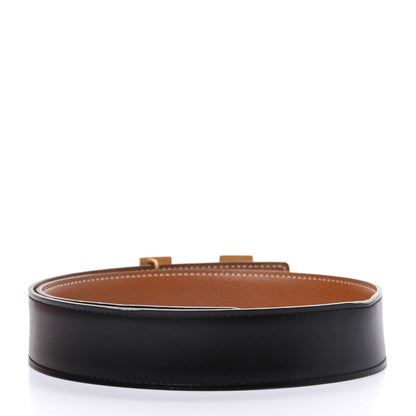 Hermes Box Togo 32mm H Belt 65 Black Gold 2 of 8